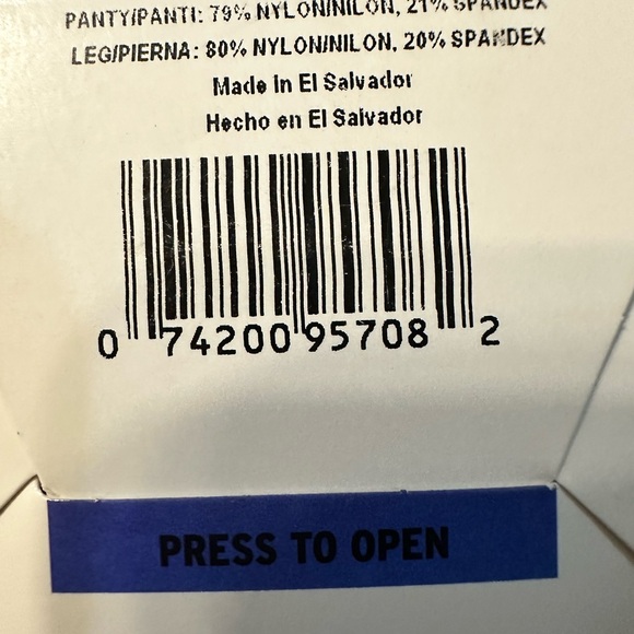 Leggs sheer energy gray control top sheer tights 360 medium support leg size Q - Picture 5 of 7